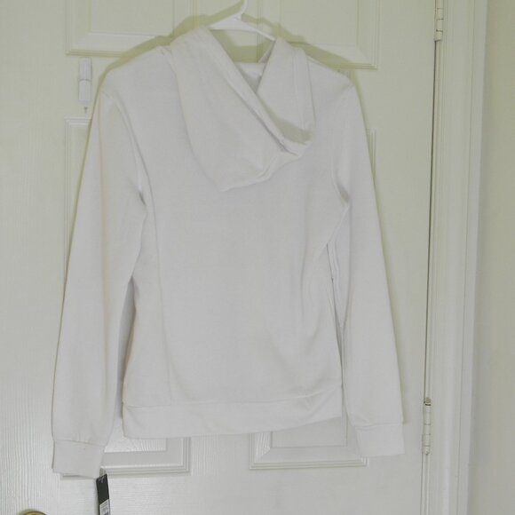 Adidas Golf Men's Hoodie Sz Small White Black Logo Pullover Front Pocket NWT - Picture 2 of 5